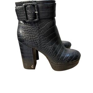 Sam Edelman Circus NY Women's Alie Fashion Boot Black Size‎ 9 Alligator Embossed
